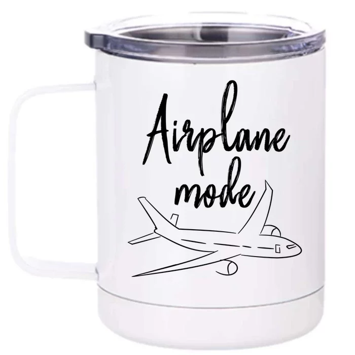 Airplane Mode Vacation Travel Gift Front & Back 12oz Stainless Steel Tumbler Cup