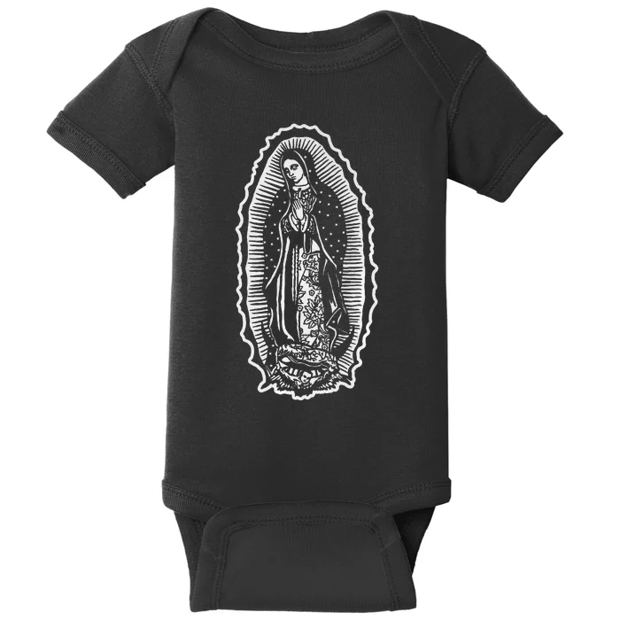 Ave Maria Virgin Mary Our Lady Of Guadalupe Marian Baby Bodysuit