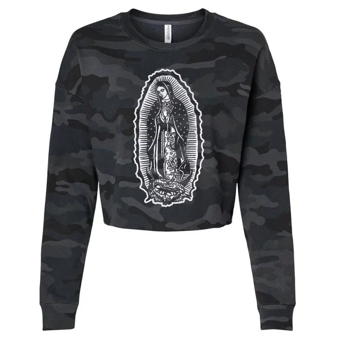 Ave Maria Virgin Mary Our Lady Of Guadalupe Marian Cropped Pullover Crew