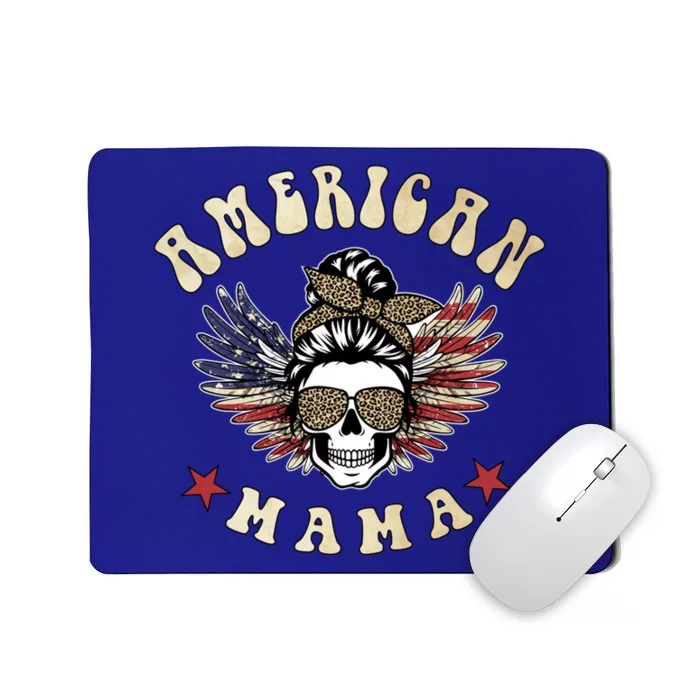 American Mama Vintage Leopard Print 4th Of July Gift Mousepad