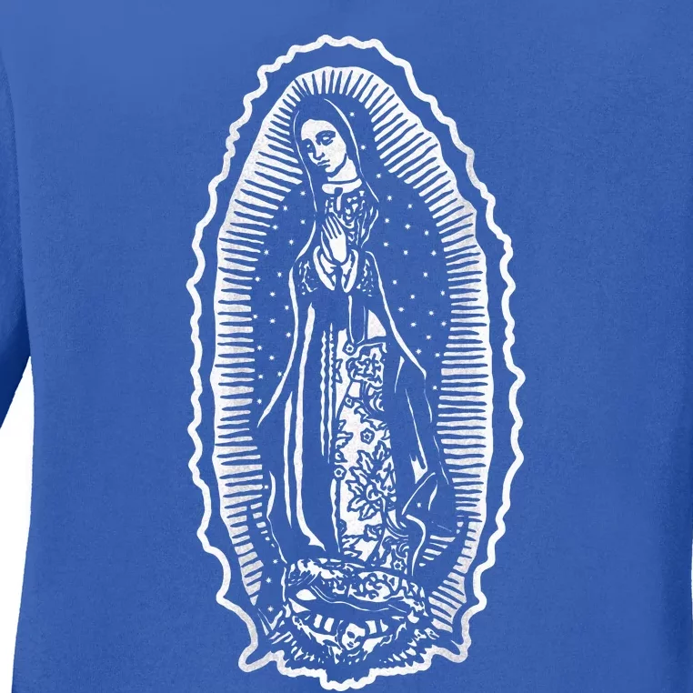 Ave Maria Virgin Mary Our Lady Of Guadalupe Marian Ladies Long Sleeve Shirt