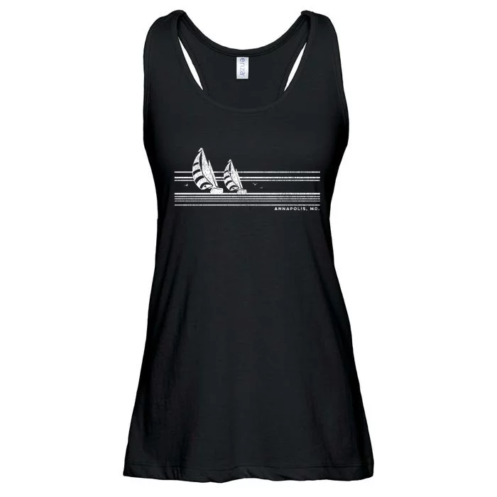 Annapolis Md Vintage Sailing 70s Nautical Sailboat Gift Ladies Essential Flowy Tank