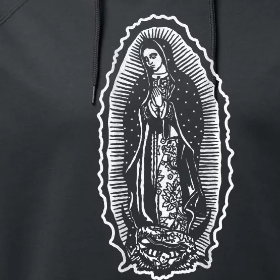 Ave Maria Virgin Mary Our Lady Of Guadalupe Marian Performance Fleece Hoodie