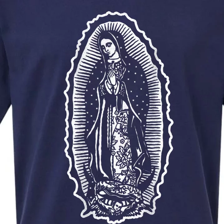 Ave Maria Virgin Mary Our Lady Of Guadalupe Marian Sueded Cloud Jersey T-Shirt