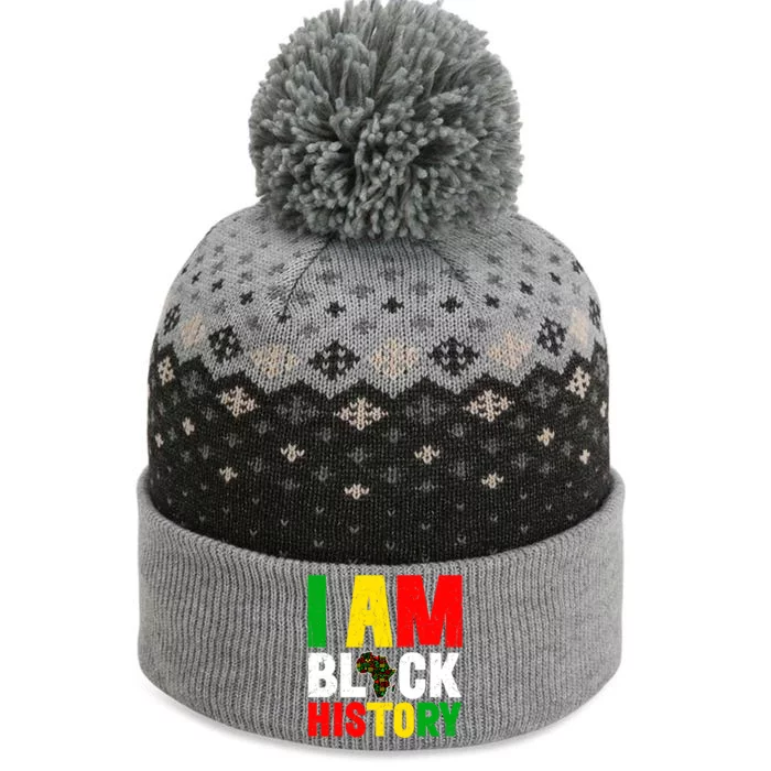 American Map With Pan African Flag For Juneteenth Since 1865 Meaningful Gift The Baniff Cuffed Pom Beanie