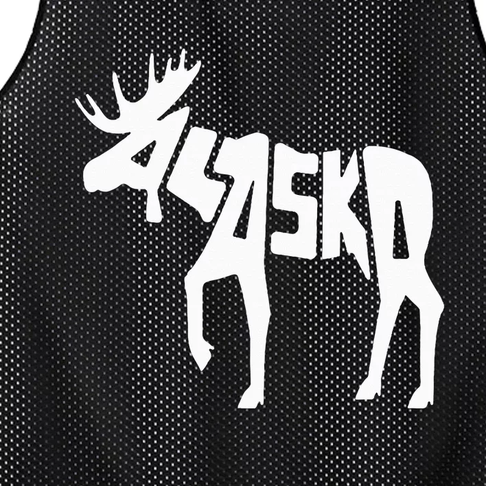 Alaska Moose Word Art Funny Animal Mesh Reversible Basketball Jersey Tank