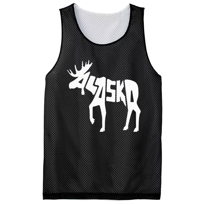 Alaska Moose Word Art Funny Animal Mesh Reversible Basketball Jersey Tank