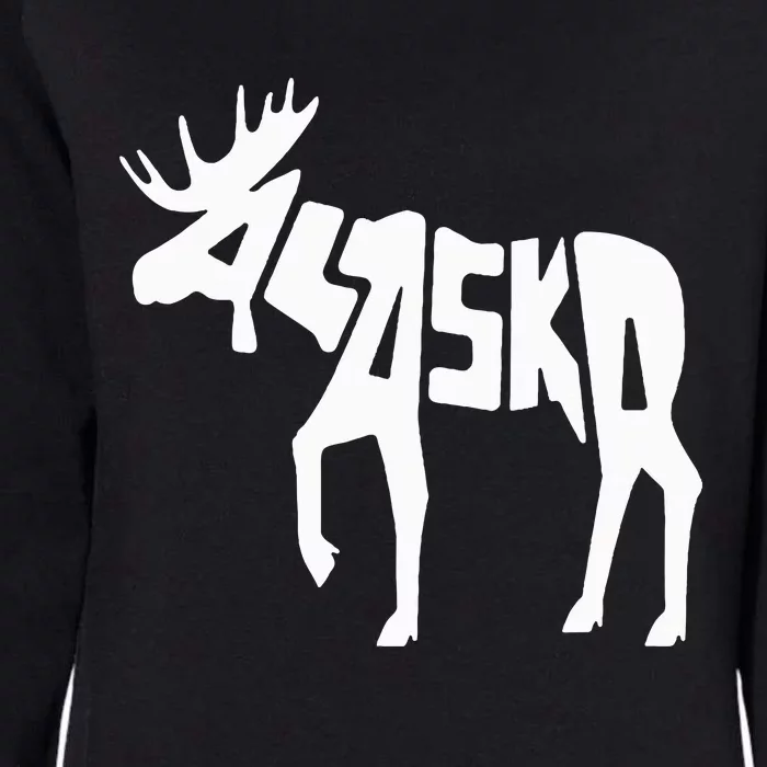 Alaska Moose Word Art Funny Animal Womens California Wash Sweatshirt