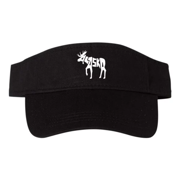 Alaska Moose Word Art Funny Animal Valucap Bio-Washed Visor