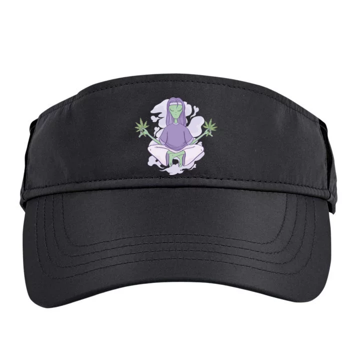 Alien Meditating Weed Adult Drive Performance Visor