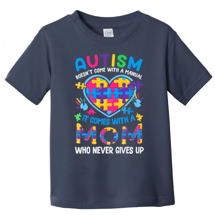 Autism Mom Wo Puzzle Piece Autism Awareness Month Toddler T-Shirt