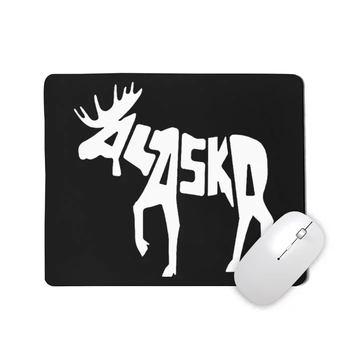 Alaska Moose Word Art Funny Animal Mousepad