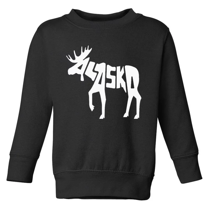 Alaska Moose Word Art Funny Animal Toddler Sweatshirt