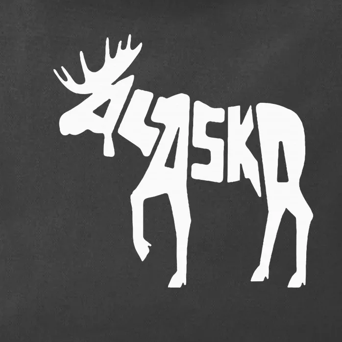 Alaska Moose Word Art Funny Animal Zip Tote Bag