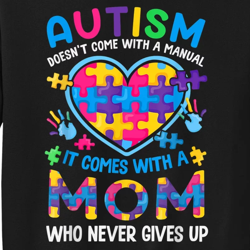 Autism Mom Womens Puzzle Piece Autism Awareness Month Tall Sweatshirt