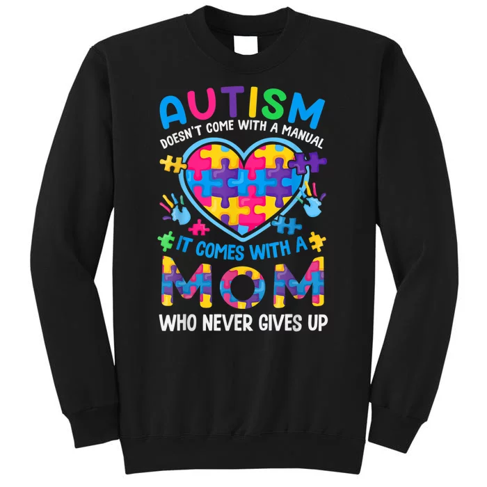 Autism Mom Womens Puzzle Piece Autism Awareness Month Tall Sweatshirt