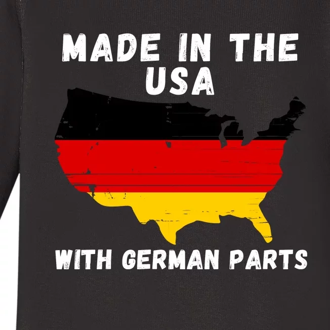 American Made With German Parts Germany Pride Germany USA Baby Long Sleeve Bodysuit