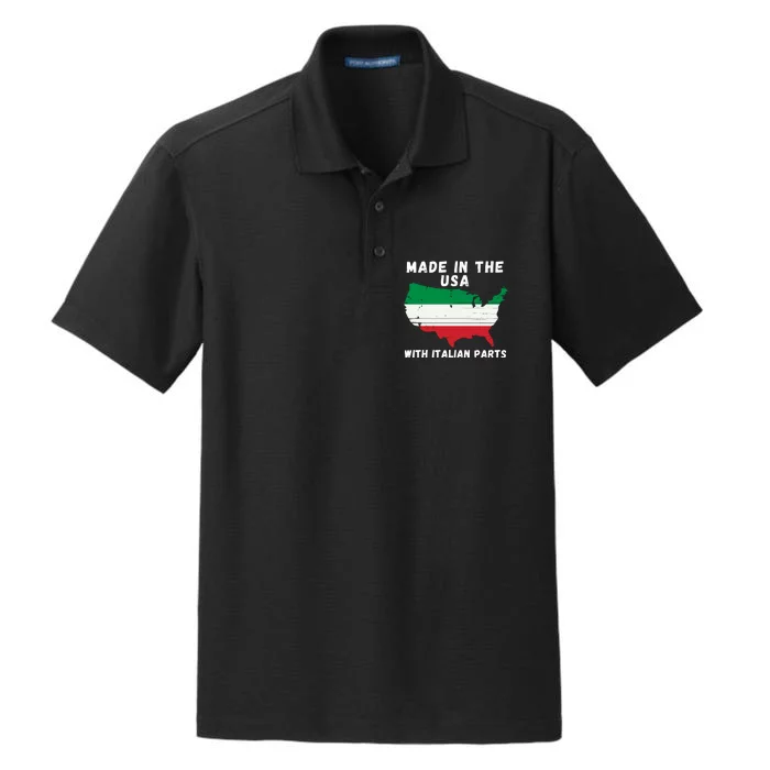 American Made With Italian Parts Italian Pride Italian USA Dry Zone Grid Performance Polo