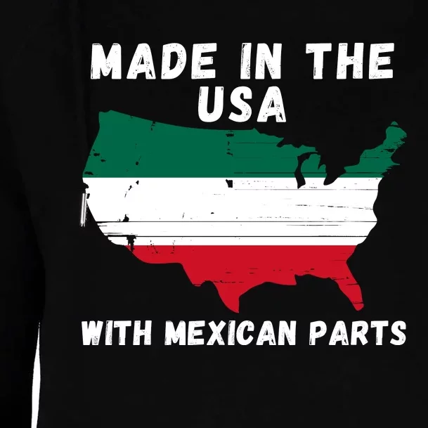 American Made With Mexican Parts Mexican Pride Mexican USA Womens Funnel Neck Pullover Hood