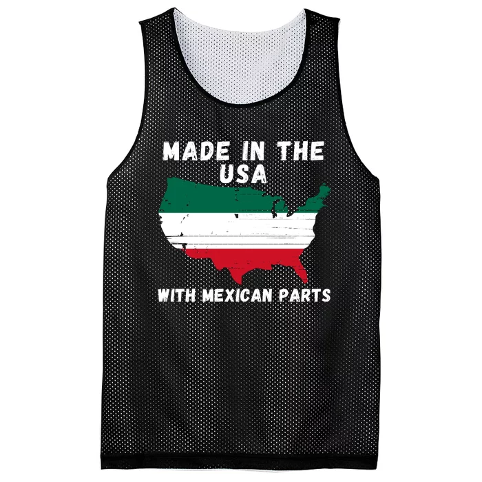 American Made With Mexican Parts Mexican Pride Mexican USA Mesh Reversible Basketball Jersey Tank