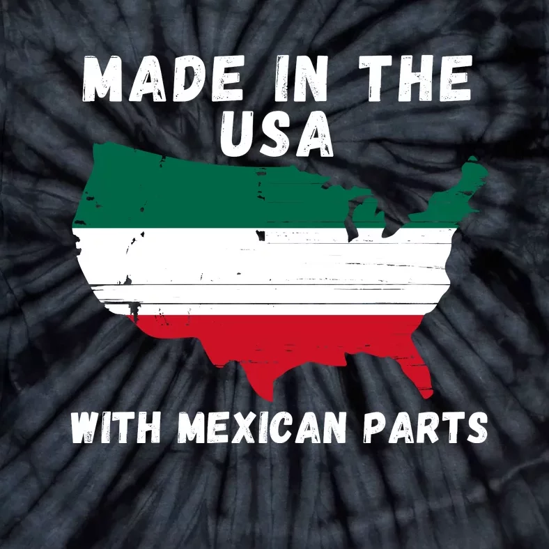 American Made With Mexican Parts Mexican Pride Mexican USA Tie-Dye T-Shirt