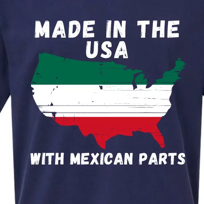 American Made With Mexican Parts Mexican Pride Mexican USA Sueded Cloud Jersey T-Shirt