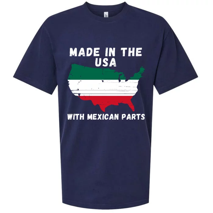 American Made With Mexican Parts Mexican Pride Mexican USA Sueded Cloud Jersey T-Shirt