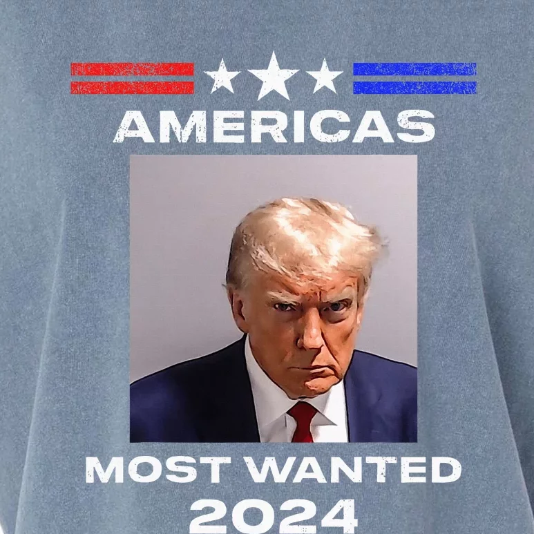 Americas Most Wanted Trump 2024 Garment-Dyed Women's Muscle Tee