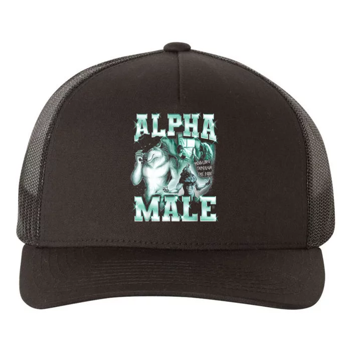 Alpha Male Wolf Meme Yupoong Adult 5-Panel Trucker Hat