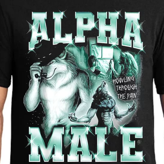 Alpha Male Wolf Meme Pajama Set