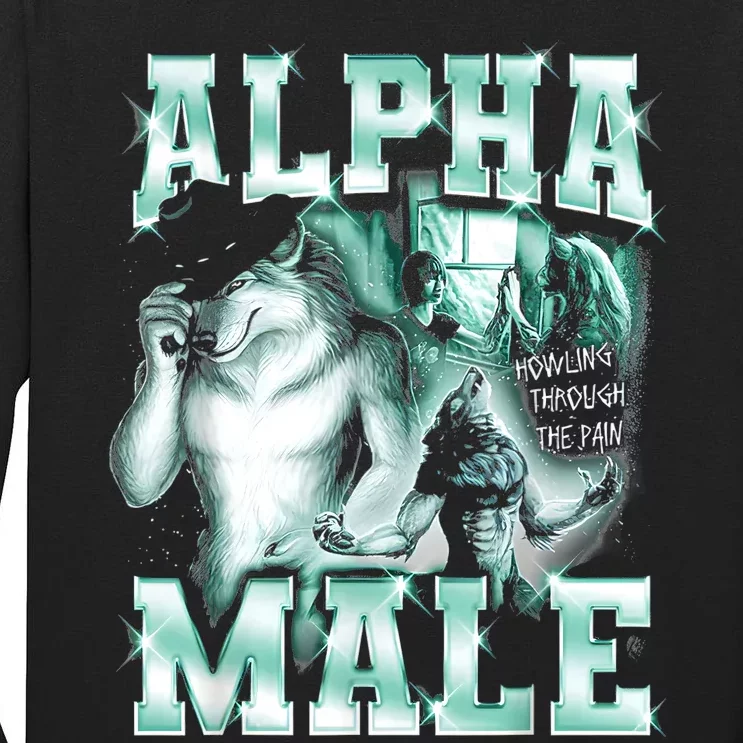 Alpha Male Wolf Meme Tall Long Sleeve T-Shirt