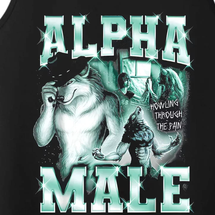 Alpha Male Wolf Meme Performance Tank