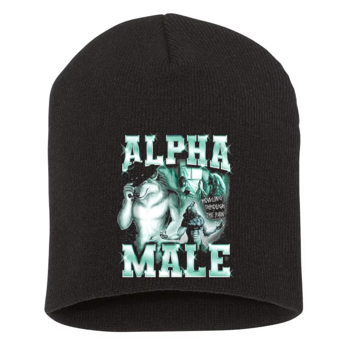 Alpha Male Wolf Meme Short Acrylic Beanie