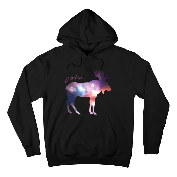 Alaska Moose Within The Borealis And The Polar Sky Hoodie