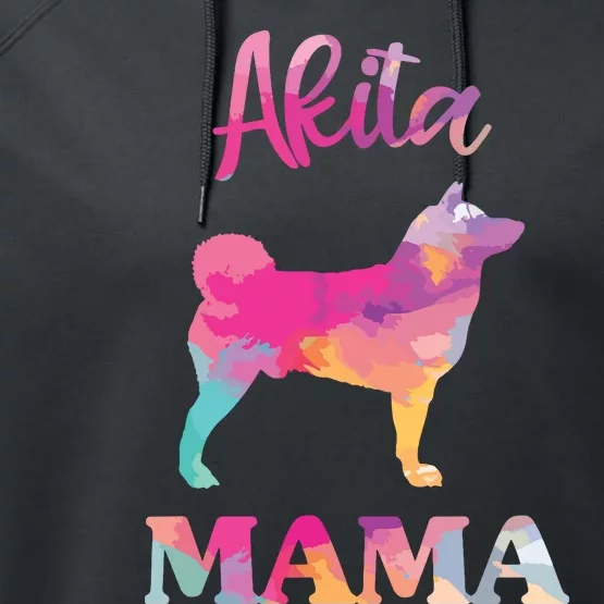 Akita Mama Women Mothers Day Dog Mom Performance Fleece Hoodie