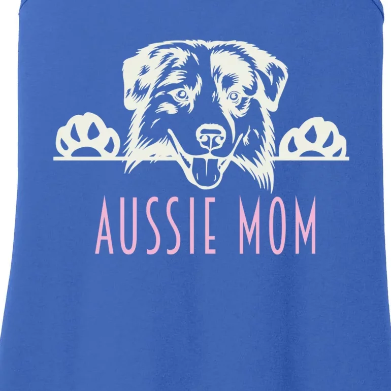 Aussie Mom With Australian Shepherd Dog Funny Gift Ladies Essential Tank