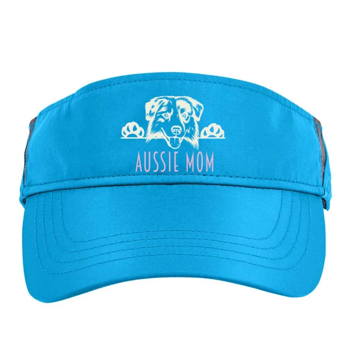 Aussie Mom With Australian Shepherd Dog Funny Gift Adult Drive Performance Visor