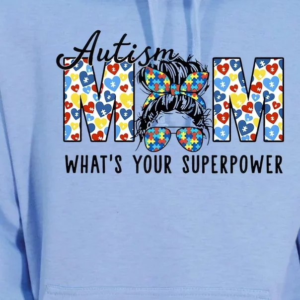 Autism Mom Whats Your Superpower Autism Awareness Unisex Surf Hoodie