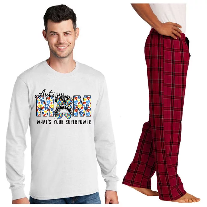 Autism Mom Whats Your Superpower Autism Awareness Long Sleeve Pajama Set