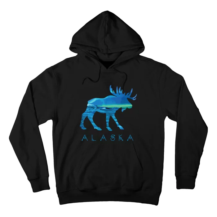 Alaskan Moose With Borealis Snow Scene Hoodie