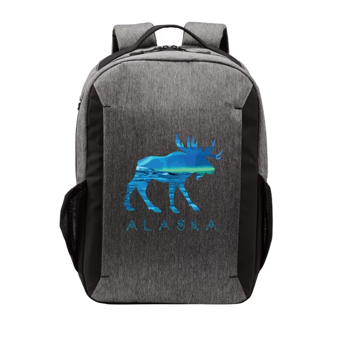 Alaskan Moose With Borealis Snow Scene Vector Backpack