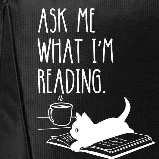 Ask Me What I'm Reading Book Illustration City Backpack