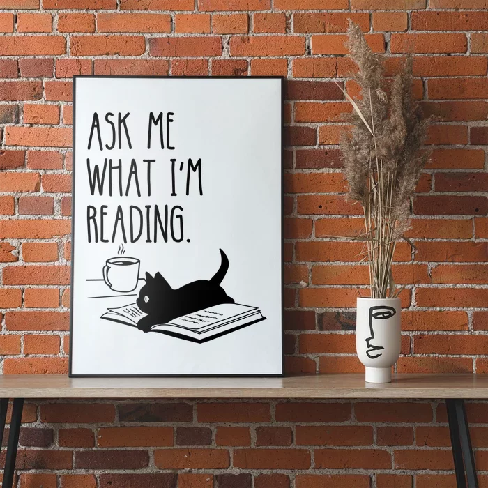 Ask Me What I'm Reading Book Illustration Poster