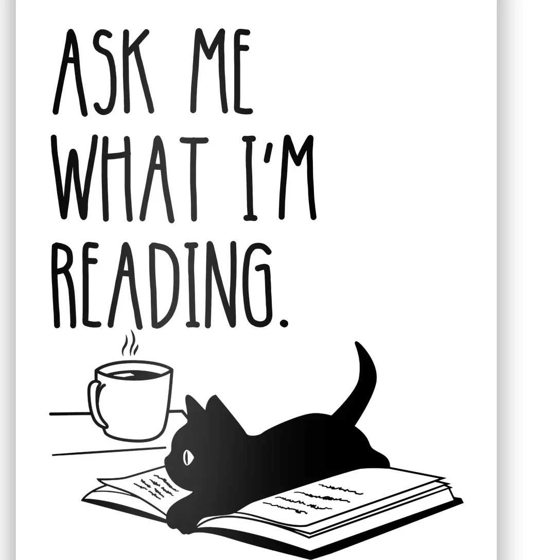 Ask Me What I'm Reading Book Illustration Poster