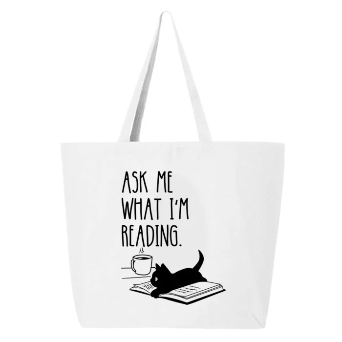 Ask Me What I'm Reading Book Illustration 25L Jumbo Tote