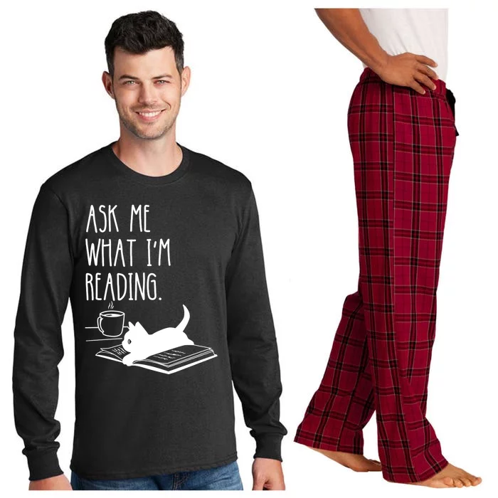 Ask Me What I'm Reading Book Illustration Long Sleeve Pajama Set