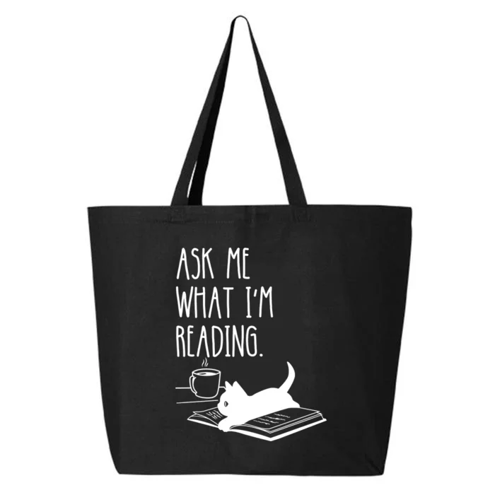 Ask Me What I'm Reading Book Illustration 25L Jumbo Tote