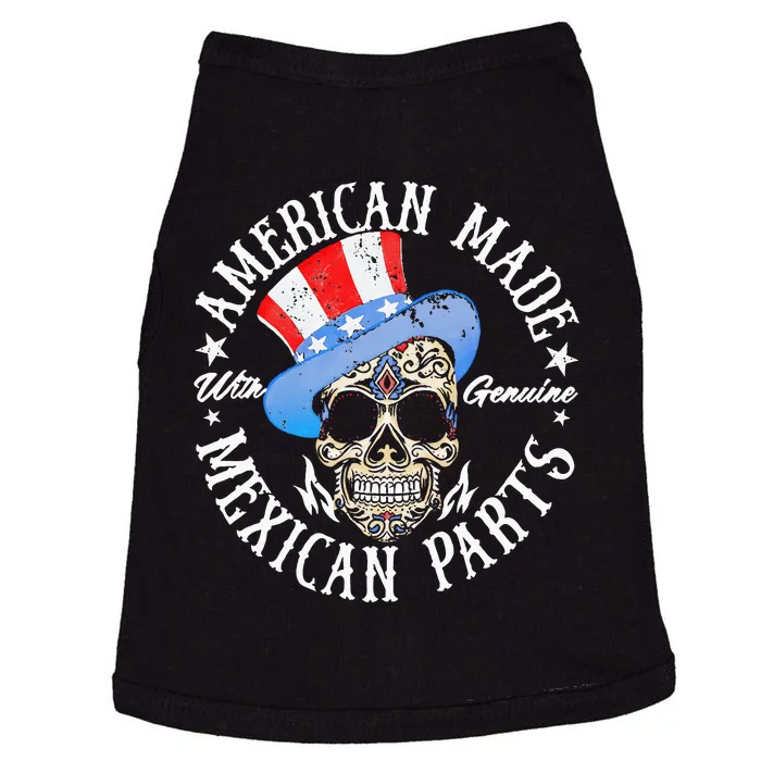 American Made With Genuine Mexican Parts Skull Doggie Tank