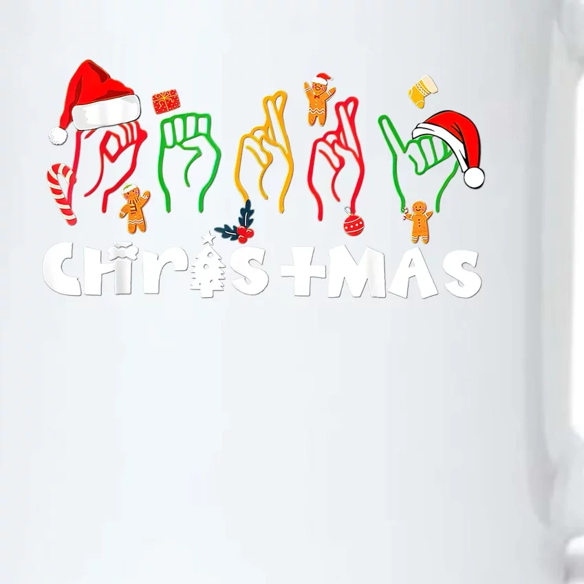 ASL Merry Xmas American Sign Language Christmas Holiday Black Color Changing Mug