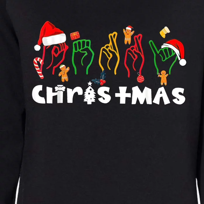 ASL Merry Xmas American Sign Language Christmas Holiday Womens California Wash Sweatshirt